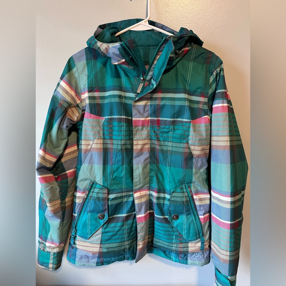 Plaid Burton ski/snowboard insulated jacket, size S